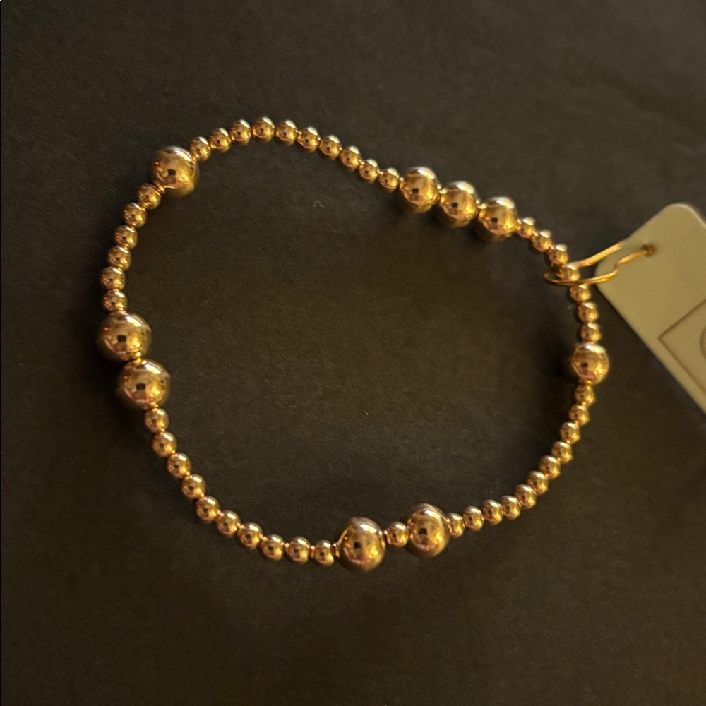 NWT ENEWTON hope unwritten 6mm bead bracelet - gold - Picture 2 of 3